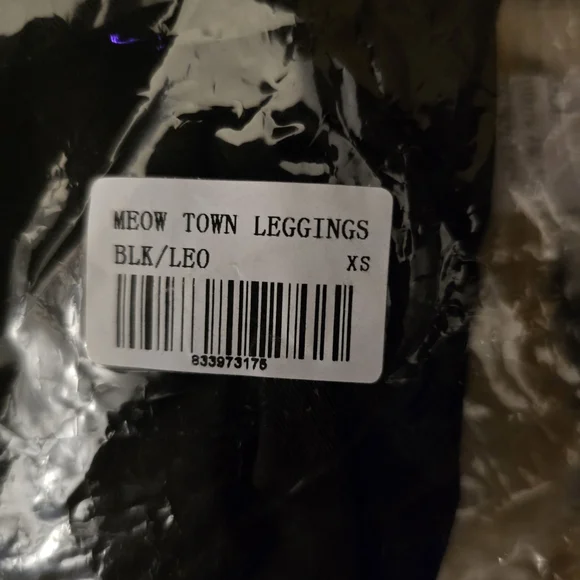 Crazy Train Black Fringe Meow Tiwn Leggings Size XL - Picture 7 of 11